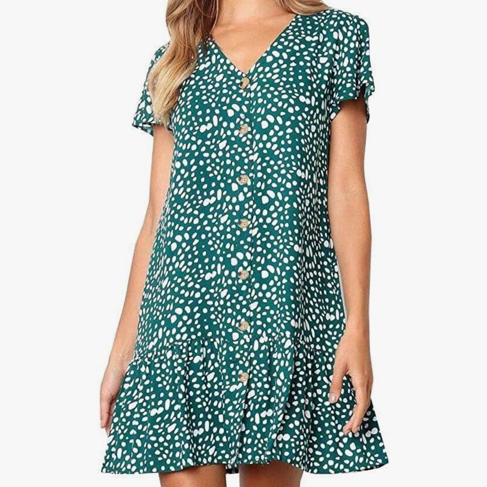 Chuanq Womens Polka Dot Dress